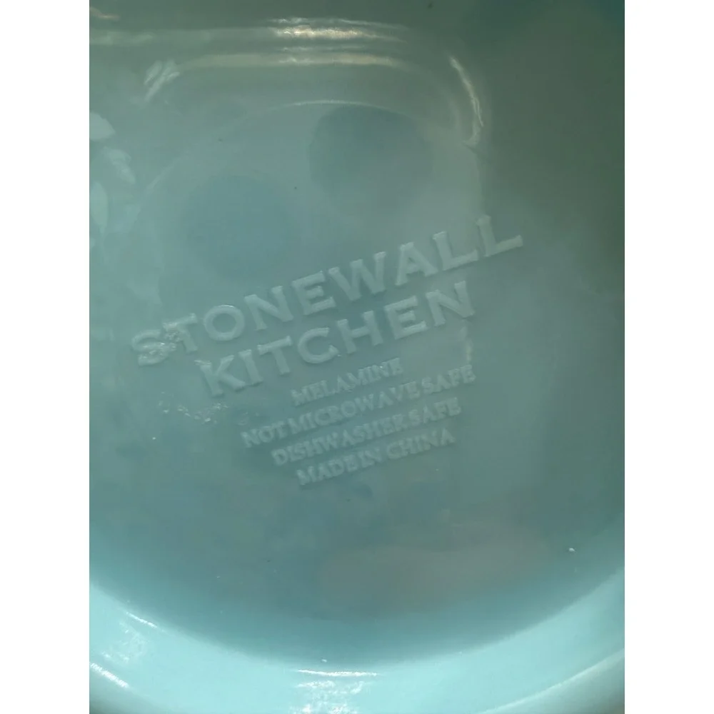 Stonewall‎ Kitchen Melamine Batter Bowl Light Blue Blueberry Pattern Pour Spout